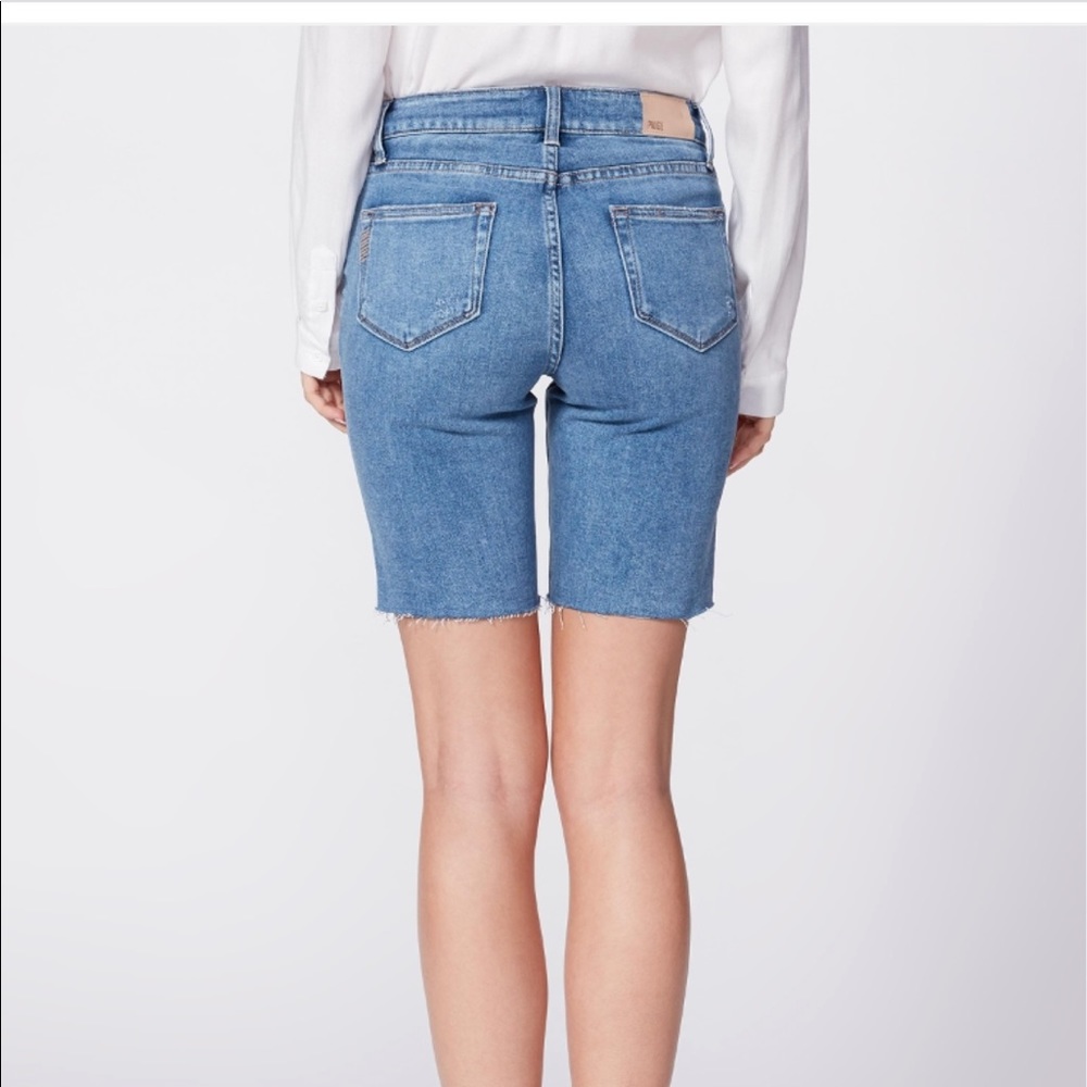 NEW • Paige • Jax Cut Off Bermuda Denim Shorts - Picture 3 of 7